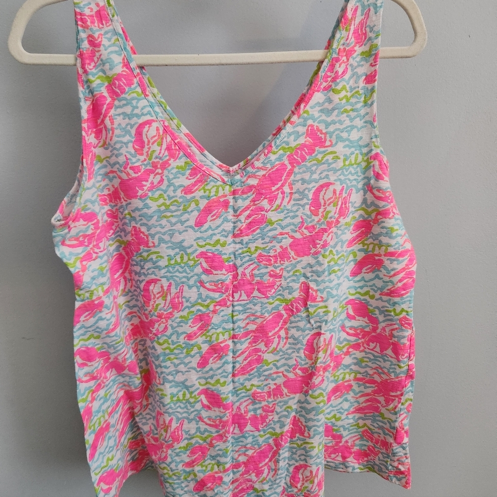 Lilly Pulitzer Pink and Blue Lobster Tank